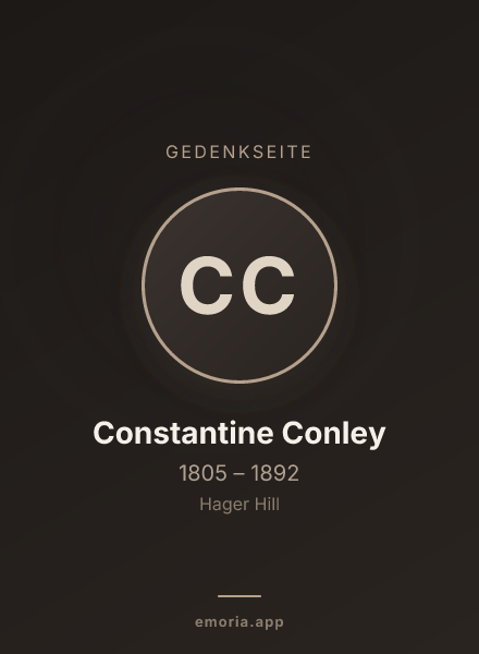 Gedenkportrait von Constantine Conley