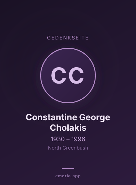 Gedenkportrait von Constantine George Cholakis
