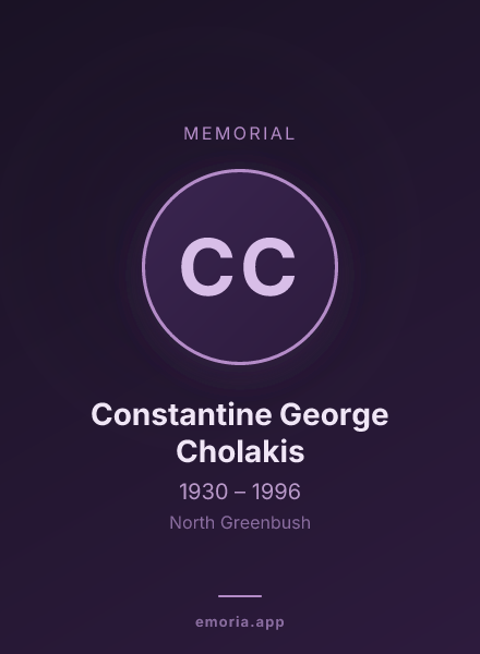 Memorial portrait of Constantine George Cholakis