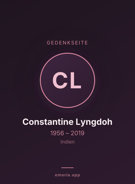 Gedenkportrait von Constantine Lyngdoh