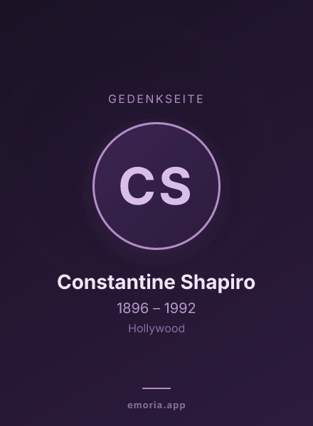 Gedenkportrait von Constantine Shapiro