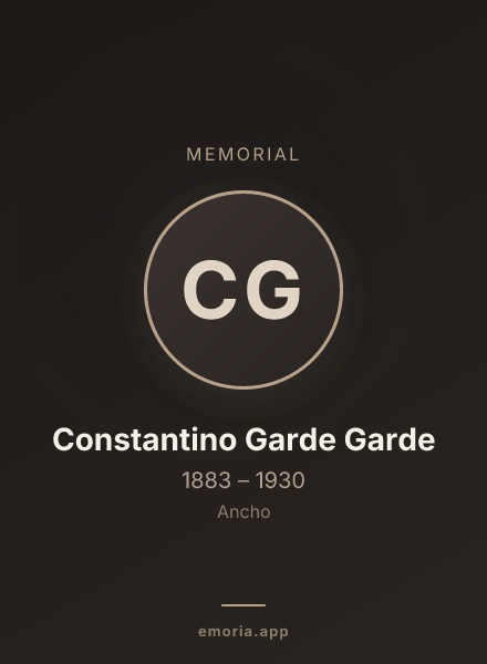 Memorial portrait of Constantino Garde Garde