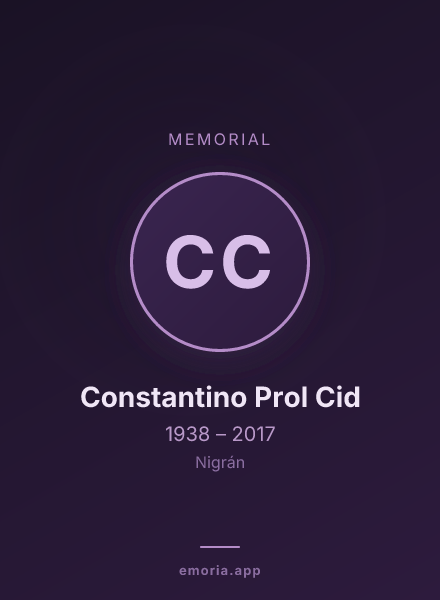 Memorial portrait of Constantino Prol Cid