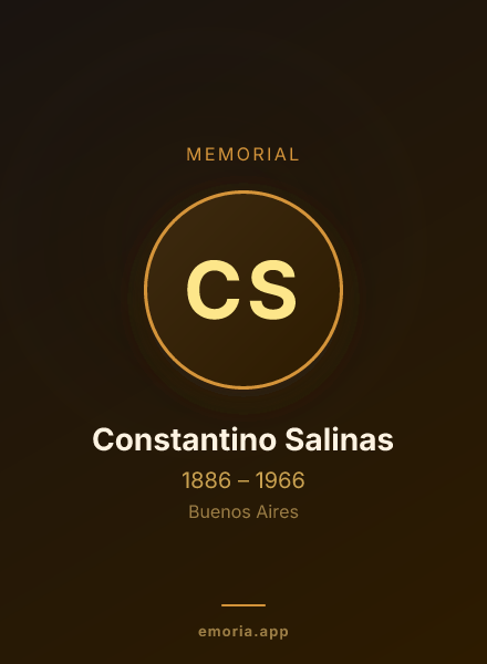 Memorial portrait of Constantino Salinas