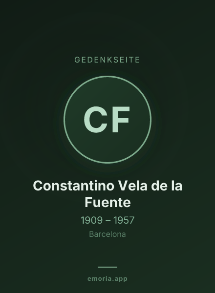 Gedenkportrait von Constantino Vela de la Fuente