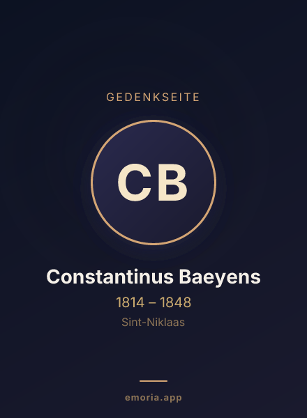 Gedenkportrait von Constantinus Baeyens