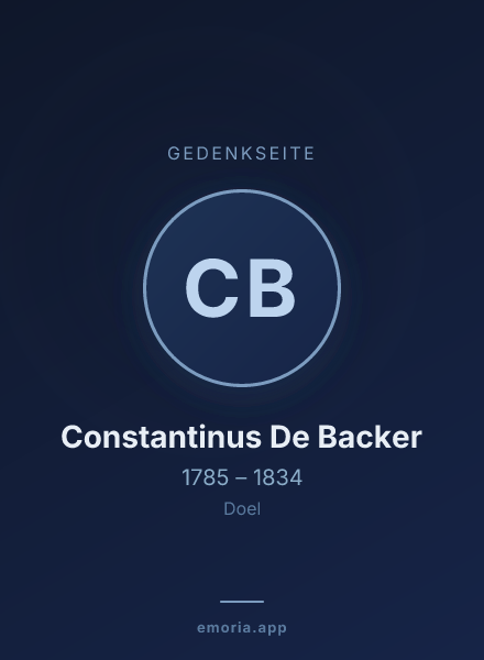 Gedenkportrait von Constantinus De Backer