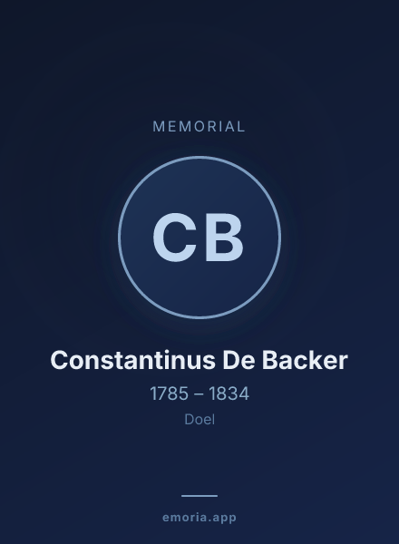 Memorial portrait of Constantinus De Backer