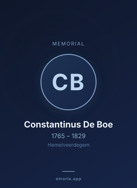 Memorial portrait of Constantinus De Boe