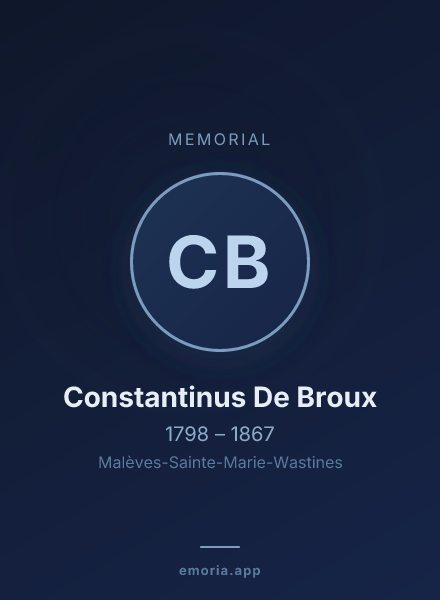 Memorial portrait of Constantinus De Broux