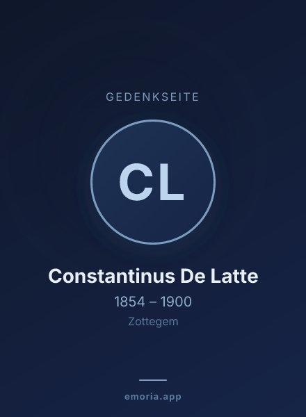 Gedenkportrait von Constantinus De Latte