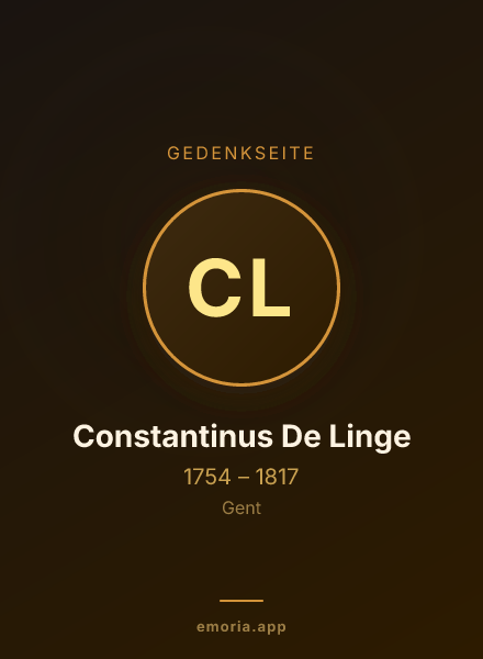 Gedenkportrait von Constantinus De Linge