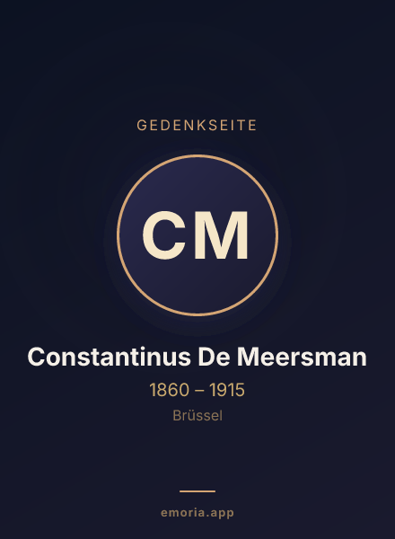 Gedenkportrait von Constantinus De Meersman