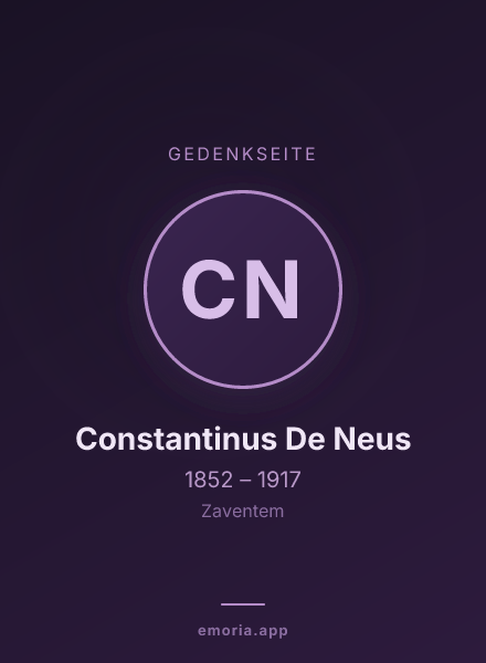 Gedenkportrait von Constantinus De Neus