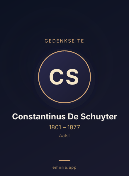 Gedenkportrait von Constantinus De Schuyter
