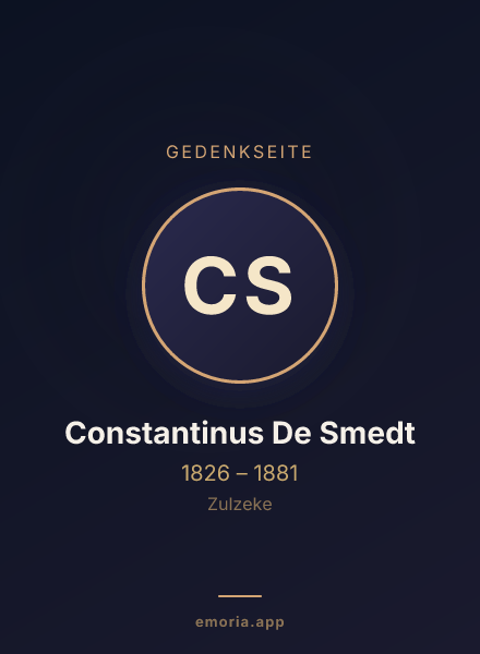 Gedenkportrait von Constantinus De Smedt