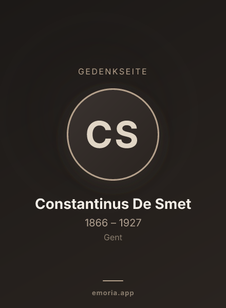 Gedenkportrait von Constantinus De Smet