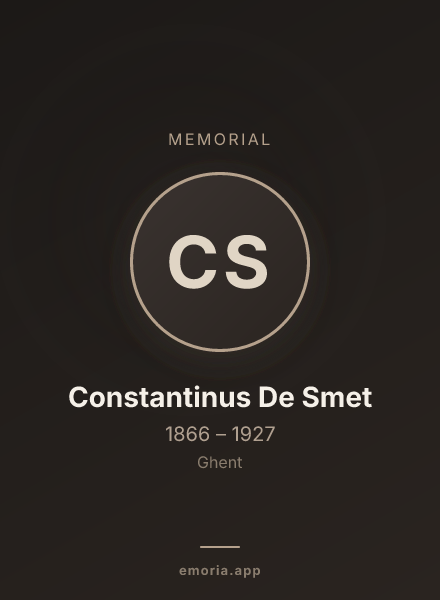 Memorial portrait of Constantinus De Smet