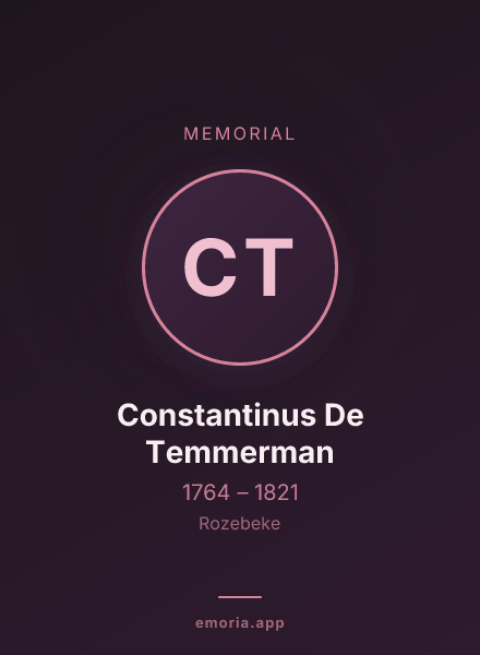 Memorial portrait of Constantinus De Temmerman