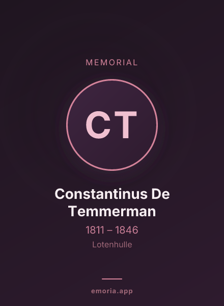 Memorial portrait of Constantinus De Temmerman