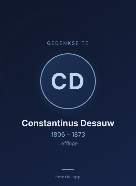 Gedenkportrait von Constantinus Desauw
