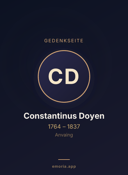 Gedenkportrait von Constantinus Doyen