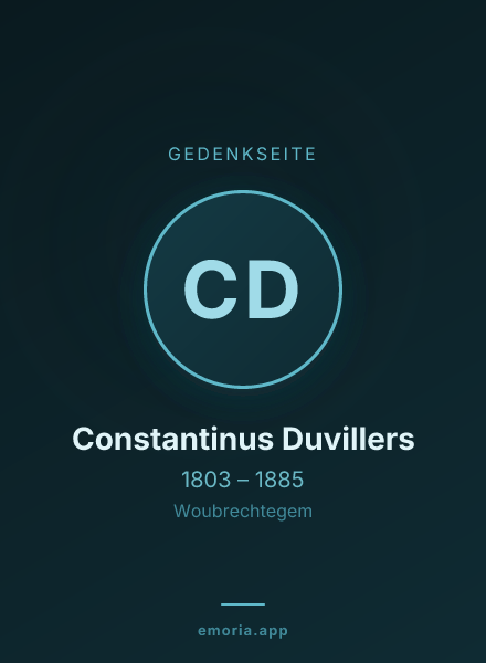 Gedenkportrait von Constantinus Duvillers