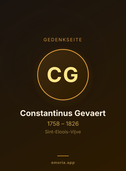 Gedenkportrait von Constantinus Gevaert