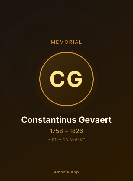 Memorial portrait of Constantinus Gevaert