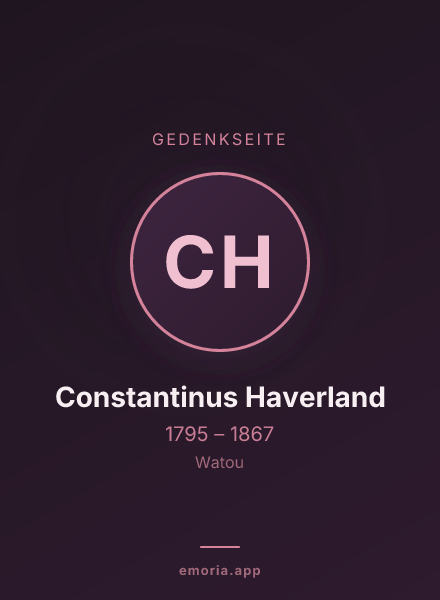 Gedenkportrait von Constantinus Haverland