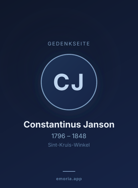 Gedenkportrait von Constantinus Janson