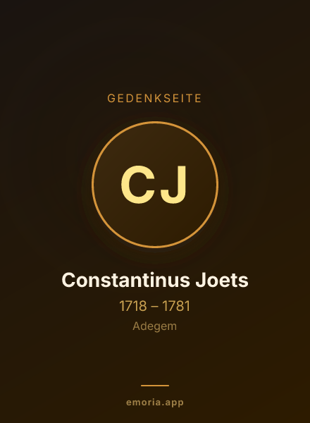 Gedenkportrait von Constantinus Joets