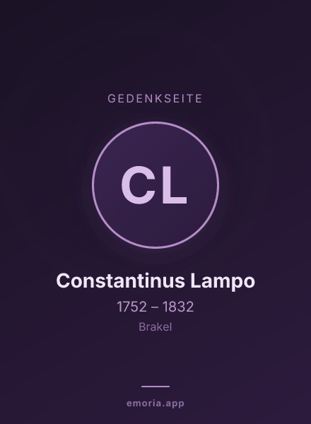 Gedenkportrait von Constantinus Lampo
