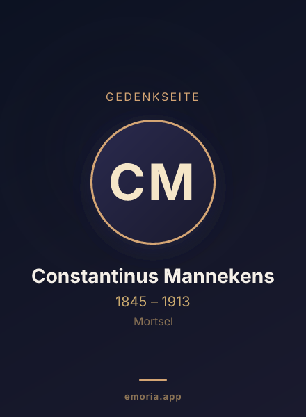 Gedenkportrait von Constantinus Mannekens