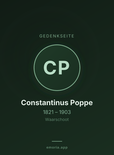 Gedenkportrait von Constantinus Poppe