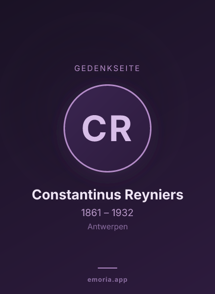 Gedenkportrait von Constantinus Reyniers