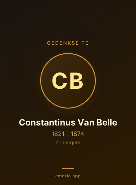 Gedenkportrait von Constantinus Van Belle