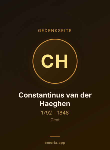 Gedenkportrait von Constantinus van der Haeghen