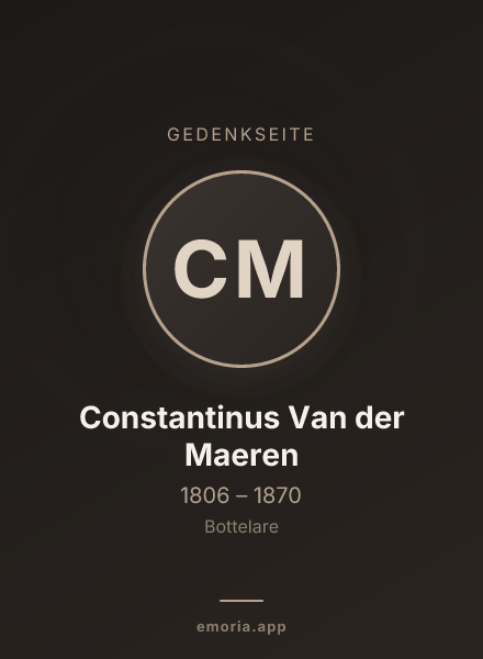 Gedenkportrait von Constantinus Van der Maeren