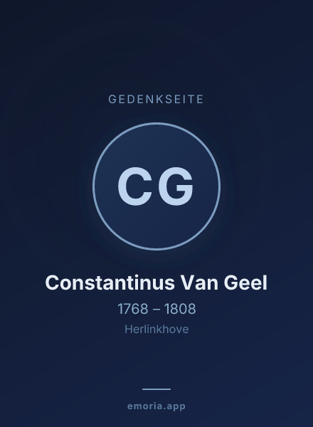 Gedenkportrait von Constantinus Van Geel