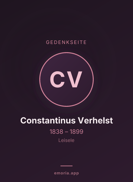 Gedenkportrait von Constantinus Verhelst