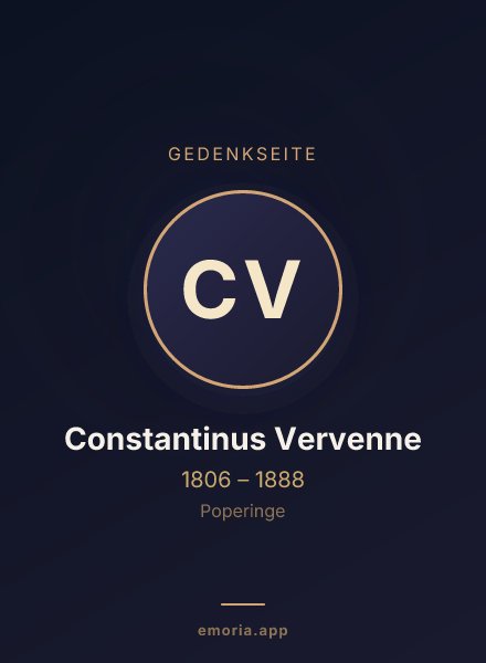Gedenkportrait von Constantinus Vervenne