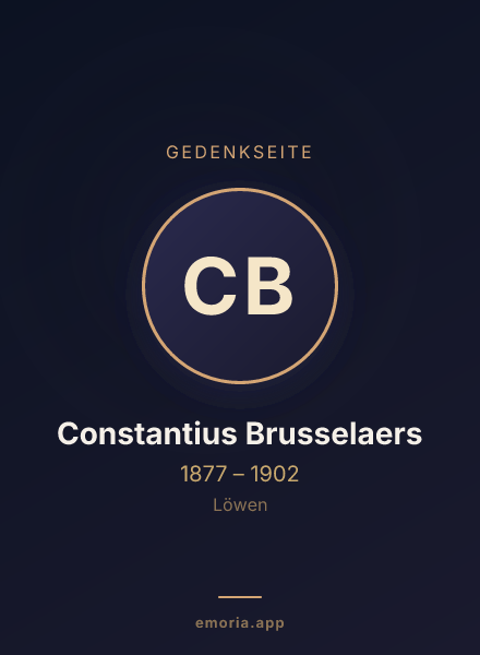 Gedenkportrait von Constantius Brusselaers