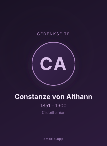 Gedenkportrait von Constanze von Althann