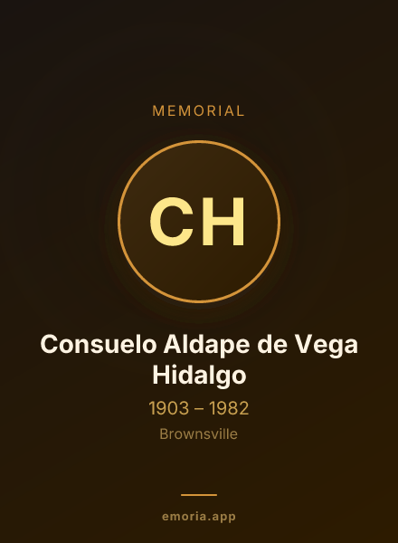 Memorial portrait of Consuelo Aldape de Vega Hidalgo