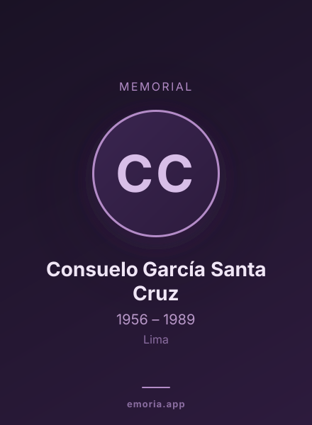 Memorial portrait of Consuelo García Santa Cruz