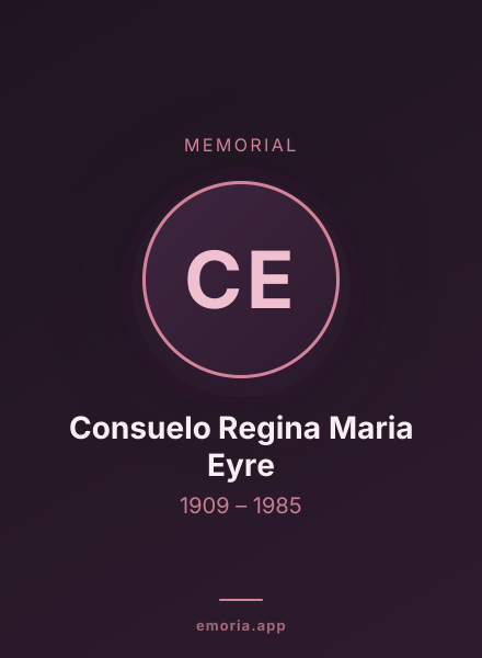 Memorial portrait of Consuelo Regina Maria Eyre