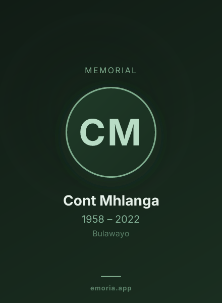 Memorial portrait of Cont Mhlanga