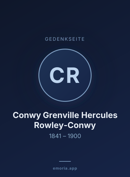 Gedenkportrait von Conwy Grenville Hercules Rowley-Conwy