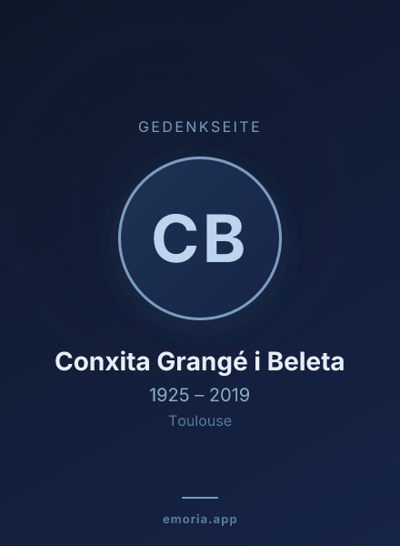 Gedenkportrait von Conxita Grangé i Beleta